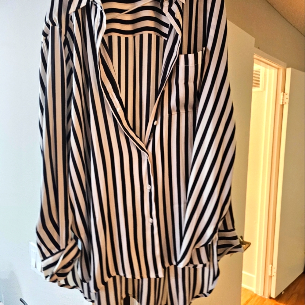 COPY - Silk striped button-up blouse